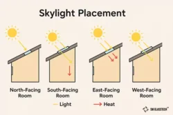 how custom skylight placement affects light and heat